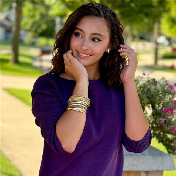 15Pcs Gold Bangle Bracelets for Women - Multi Layer Stackable Textured Versatile - Picture 2 of 6